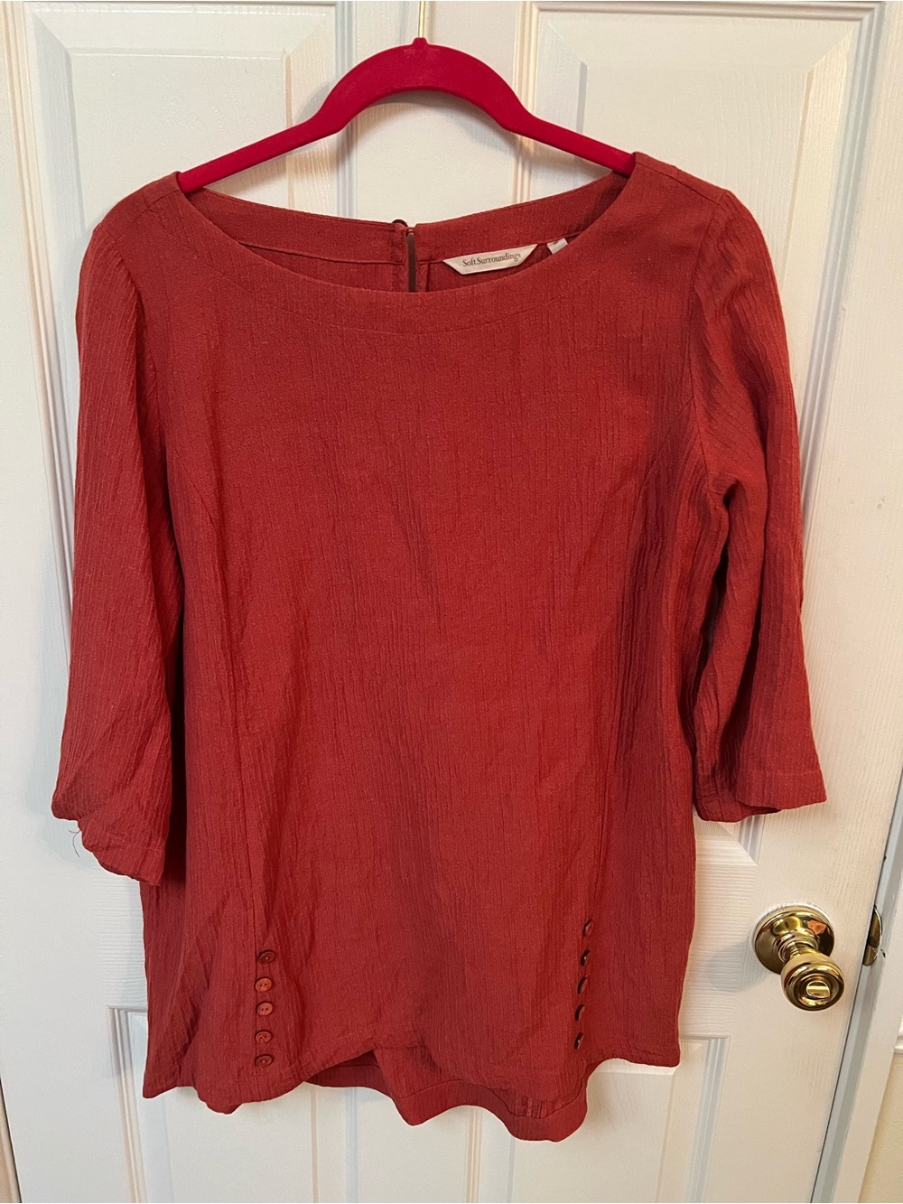 Soft Surroundings Rust Tunic with Button Hem